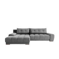 ECKSOFA WAVE Mit Schlaffunktion, Stoff SORO, Grau Links - Grau, Holz (105/281cm) - Kaiser Möbel
