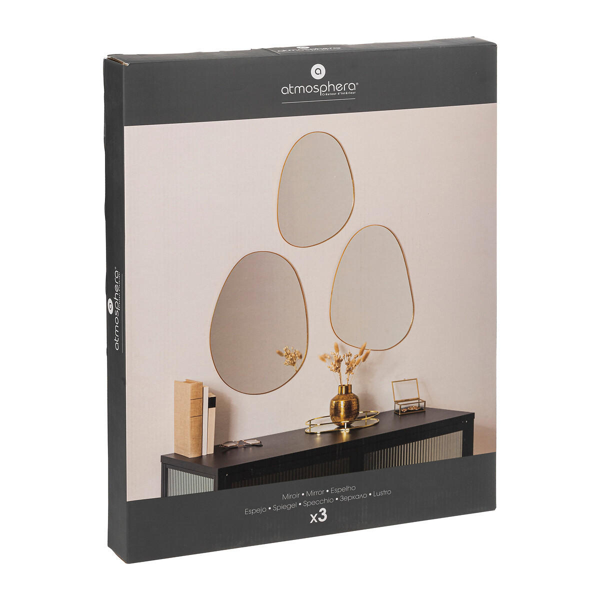 SPIEGEL-SET Lida 3er-Set - Goldfarben, Metall (37/47/37cm) - Atmosphera Createur d´interieur