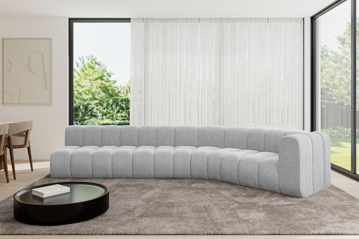 ECKSOFA modulares Sofa Karex-L2 - 399x194x70 cm Grau - Grau, Holzwerkstoff/Textil (399/194cm) - ALTDECOR