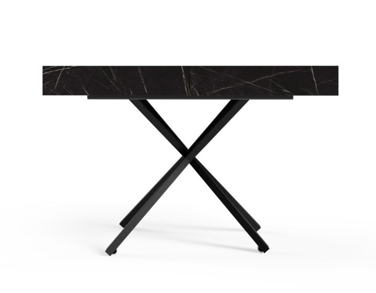 TISCH Black SIENNA Modern X Beine Pietra Grigia Ausziehbar - Schwarz, Holzwerkstoff (80/80/80cm) - Sepro Meble