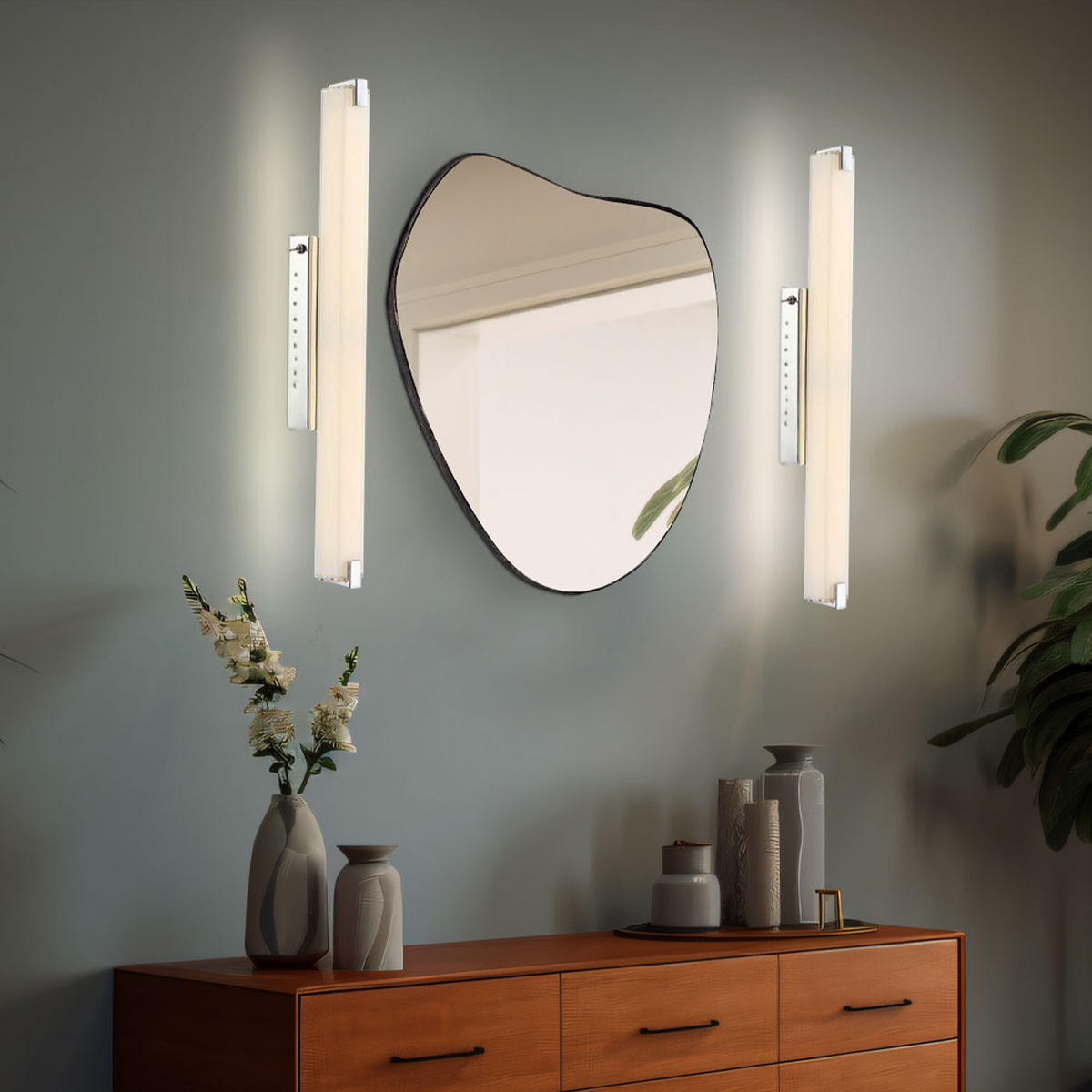 LED WANDLEUCHTE IGINO Silber Chrom - Silberfarben, Glas (6/58.5/9.4cm) - Globo Lighting