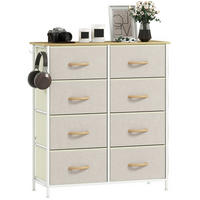KOMMODE 86/30/94,5 cm aus Stahl mit 8 Stoffschubladen Beige - Beige, Metall (86/94.5/30cm) - Modenvie