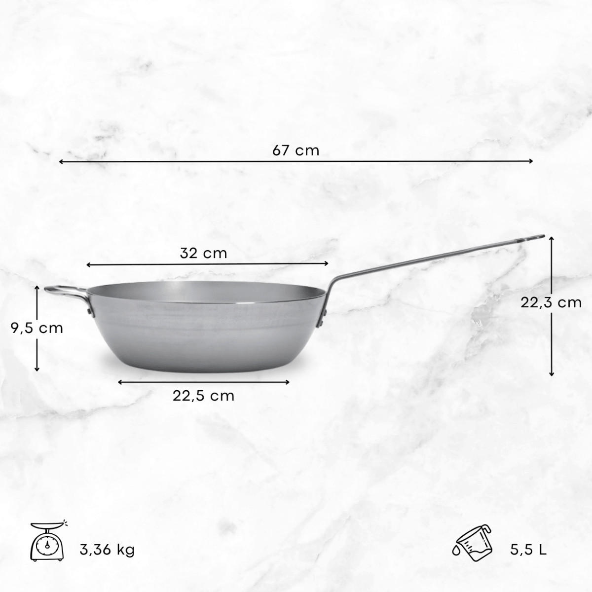 KOCHTOPF Mineral B - Silberfarben, Metall (32cm) - De Buyer