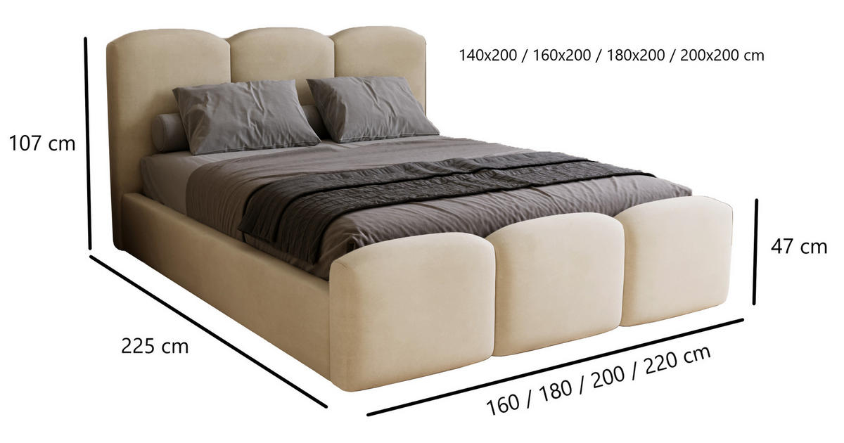 POLSTERBETT 160x200 cm Capri mit Bettkasten, Samt, Braun - Braun, Holz/Textil (160/200cm) - Emporius