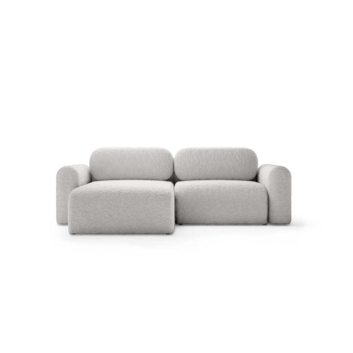 ECKSOFA mit Schlaffunktion Thekla Mini, Hellgrau - Hellgrau, Textil (246/100cm) - Fedve