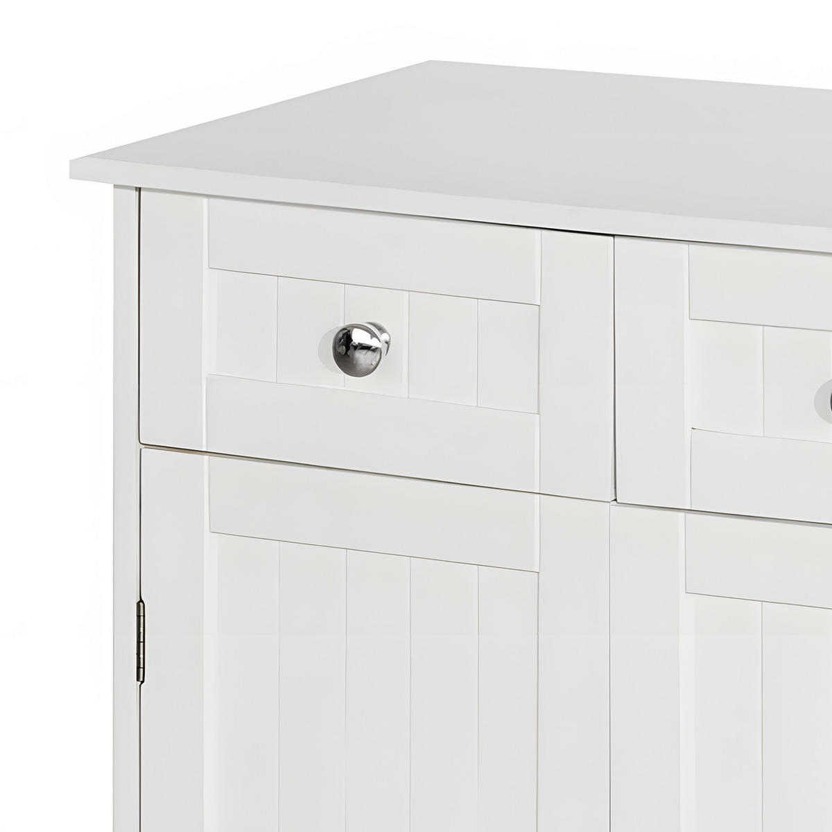 BADSCHRANK MDF Weiß 2 Türen 2 Schubladen 60x30x75 cm - Weiß, Holzwerkstoff (60/75/30cm) - Begryf