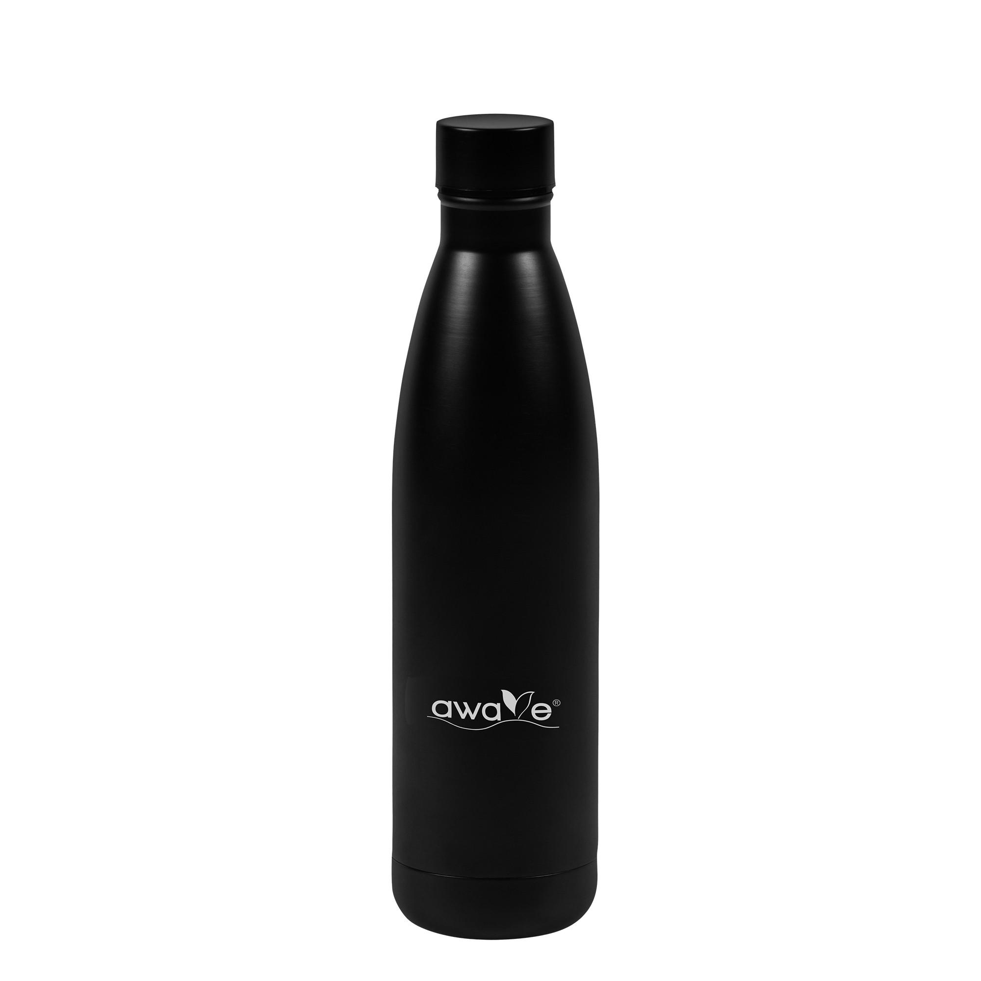 EDELSTAHL Trinkflasche 500 ml - Schwarz, Metall (0.5L) - Stoneline