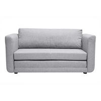 SCHLAFSOFA 2-Sitzer Hellgrauer Stoff LEON - Hellgrau, Textil (71/78/147cm) - Miliboo
