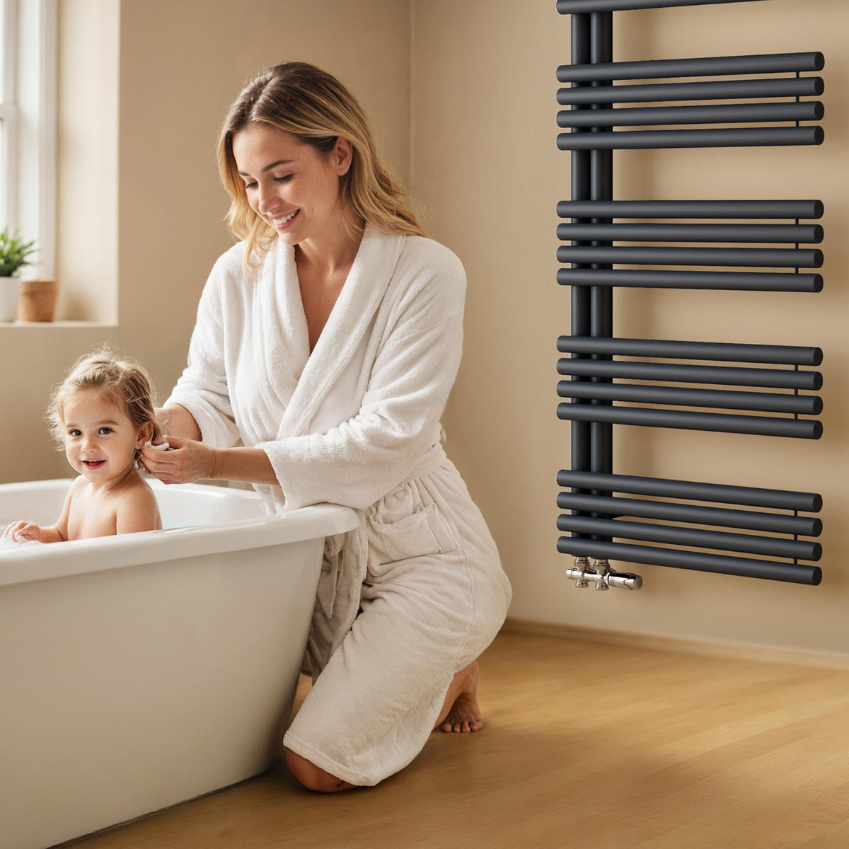 HEIZKÖRPER wasserführend Anthrazit 153,5/60/7,8 cm - Anthrazit, Metall (60/153.5/7.8cm) - EMKE