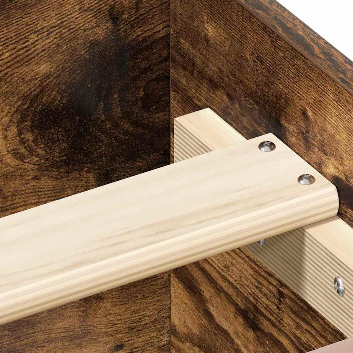 BETTGESTELL Mit Kopf- Und Fussteil Räuchereiche 200/200 Cm - Braun, Holzwerkstoff (200/200cm) - vidaXL