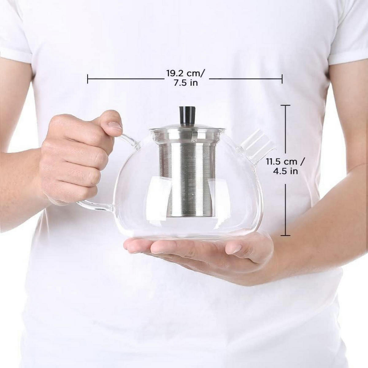 TEEKANNE 1000 ml Borosilikatglas mit Edelstahl-Sieb - Transparent, Glas (14.5/16cm)