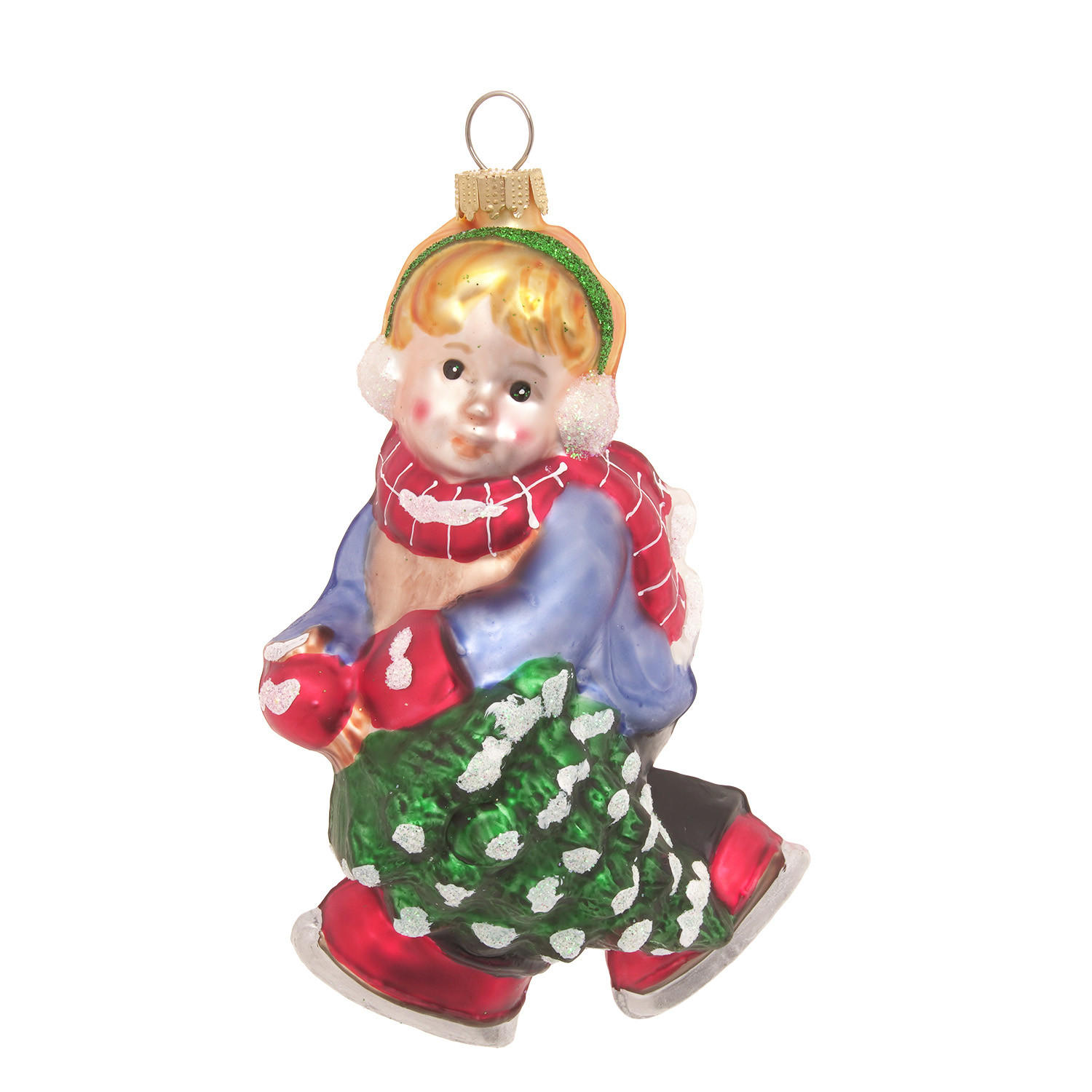 CHRISTBAUMSCHMUCK Junge mit Baum Mehrfarbig 13cm (Glas / 1 Stk.) - Multicolor, Glas (7/13/6cm) - Krebs Glas Lauscha