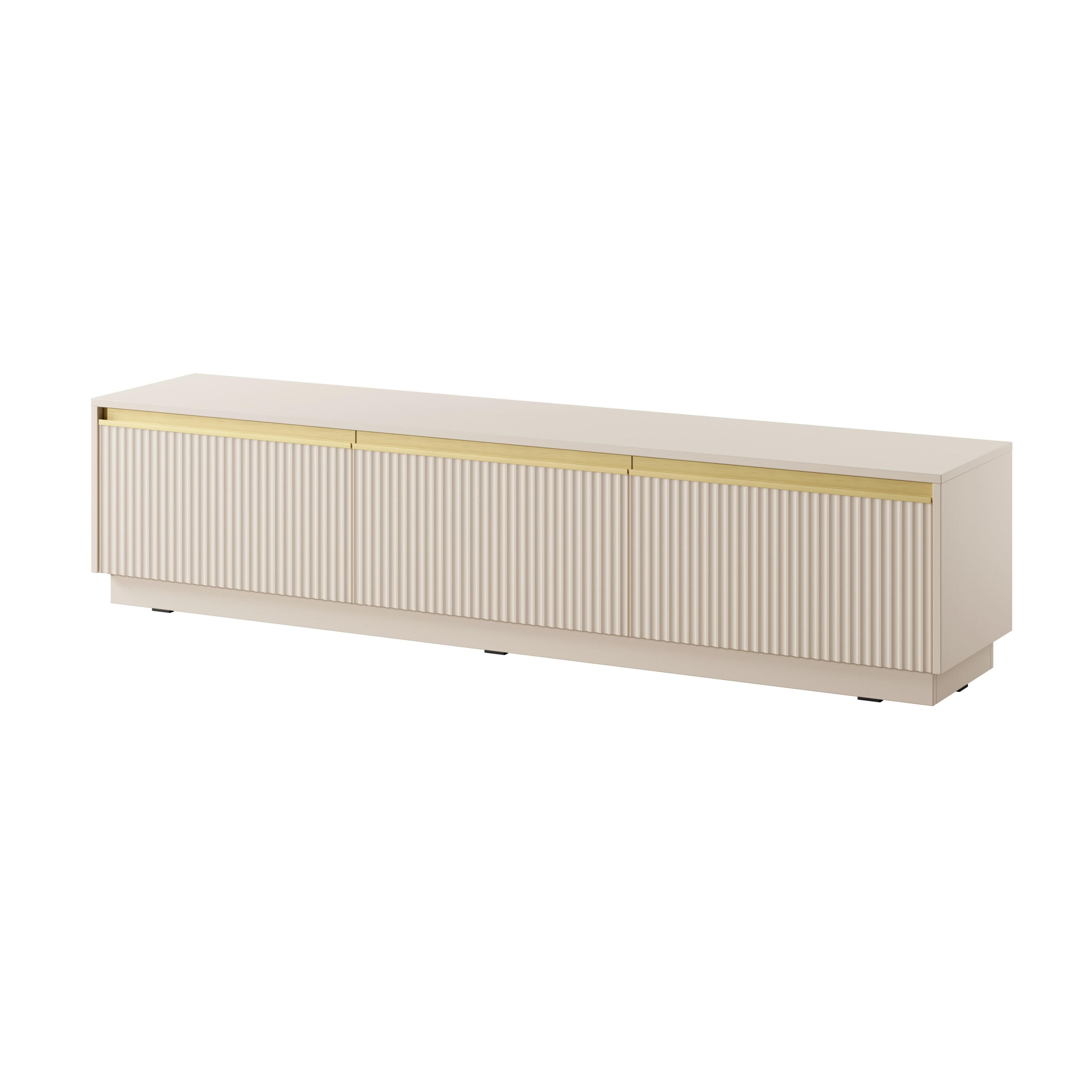 LOWBOARD MAESTRO 180x39x42 cm mit 3 Türen Beige - Beige, Holzwerkstoff (180/42/39cm) - MASSENO