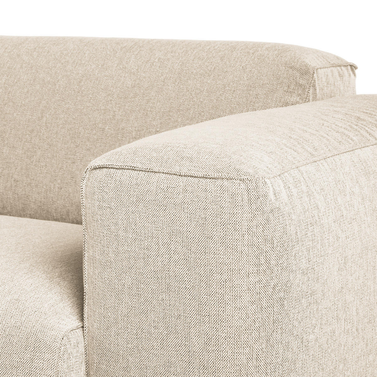 ECKSOFA mit Rundecke - Beige/Schwarz, Kunststoff/Textil (325/260cm) - home24