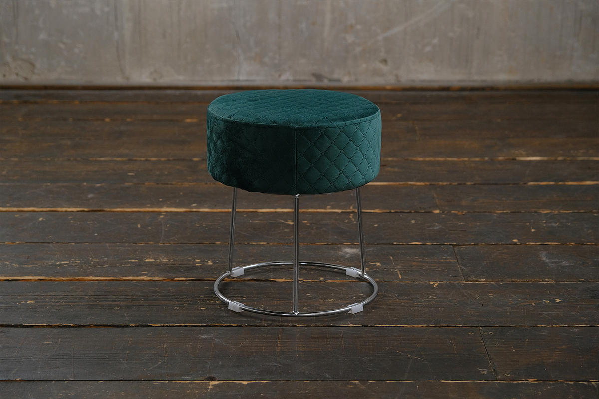 HOCKER DEMI Grün Velvet - Grün, Textil (35/41/35cm) - KAWOLA