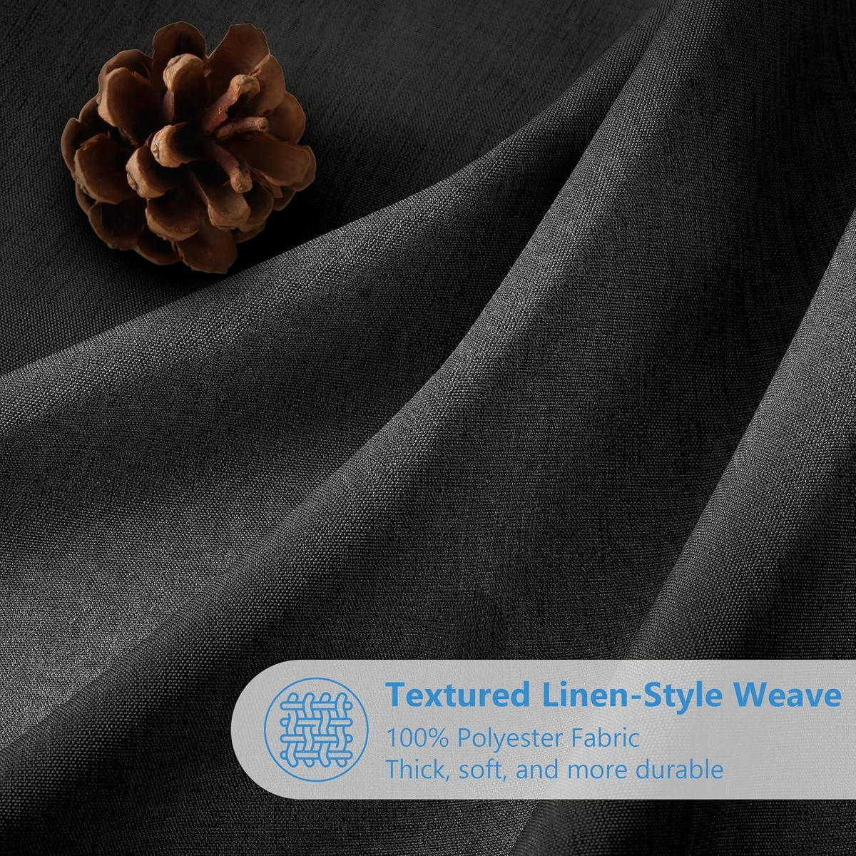 DUSCHVORHANG Leinen Schwarz 182 x 244 cm - Schwarz, Textil (182/244cm)