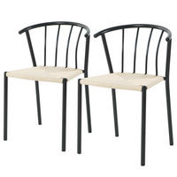 ESSZIMMERSTUHL - 2er-Set - Eisen - Beige/Schwarz, Kunststoff/Textil (52/78/51cm) - home24