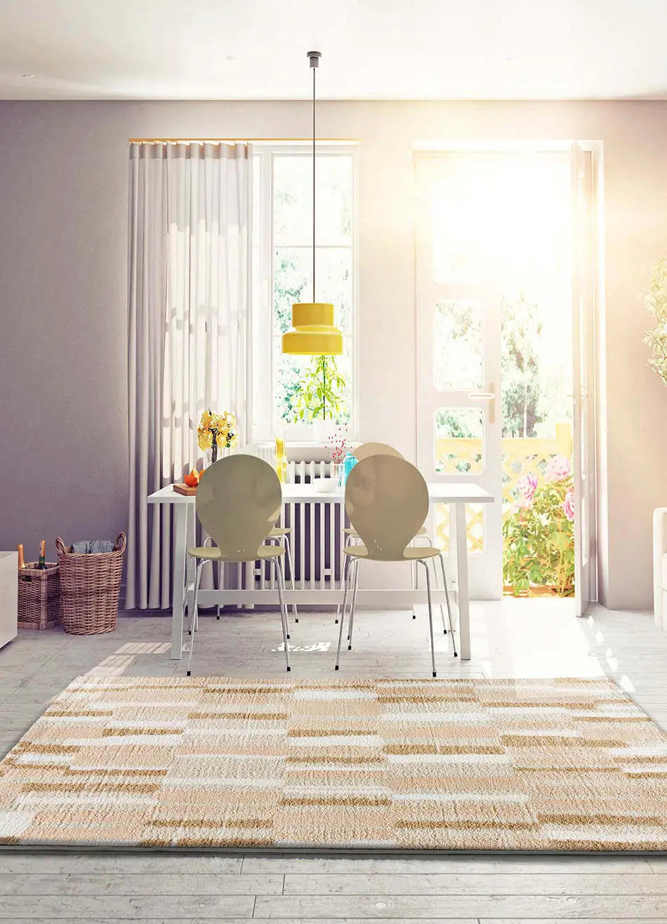 HOCHFLORTEPPICH Beige Serene Terra 133/190 cm - Beige, Naturmaterialien/Textil (133/190cm) - Atticgo