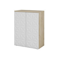 MIDISCHRANK Edge Weiß 60 x 79.5 cm mit 2 Türen und 3 Fächer - Eichefarben/Weiß, Holzwerkstoff (60/79.5/30cm) - Vicco