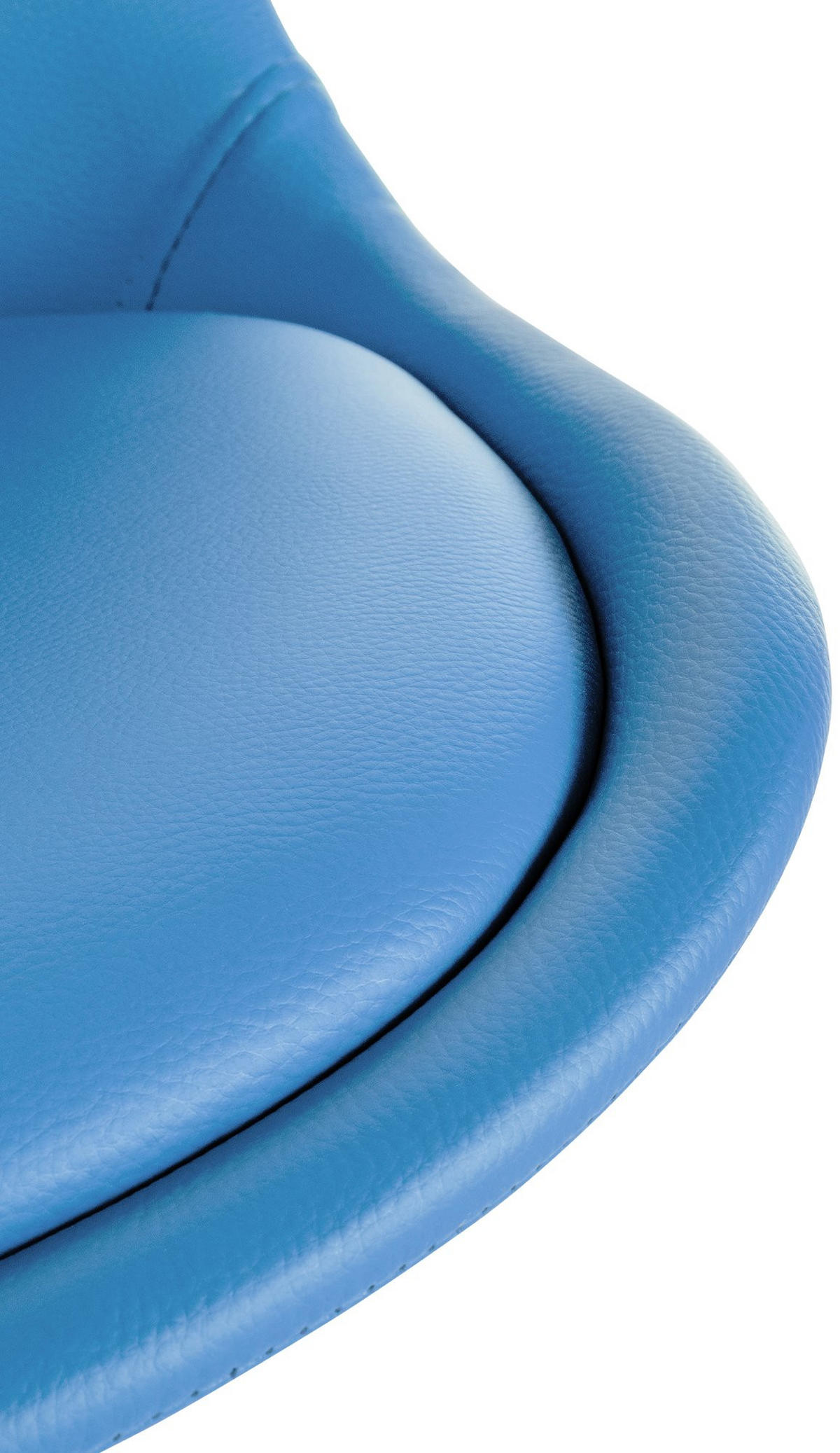 STUHL Lederlook hellblau - Eukalyptusholzfarben/Hellblau, Holz/Textil (48/81/54cm) - CLP