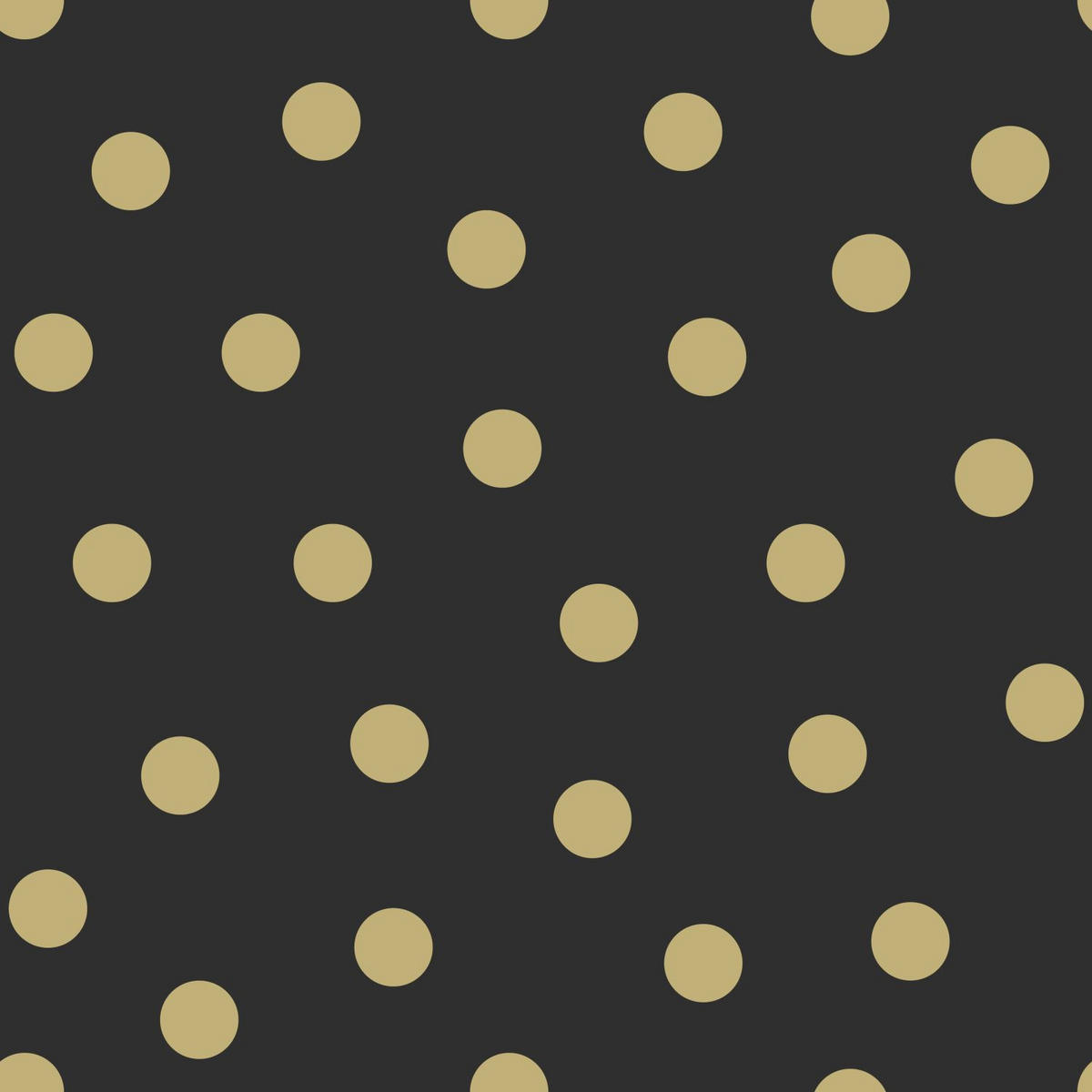TAPETE Punkte 53 cm x 10.05 m - Schwarz, Papier (53/0.1cm) - Origin Wallcoverings