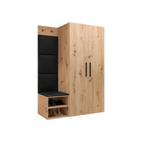 GARDEROBEN-SET Medi IV - Schwarz/Eiche Artisan, Holzwerkstoff/Kunststoff (80/191/50cm) - MIRJAN24