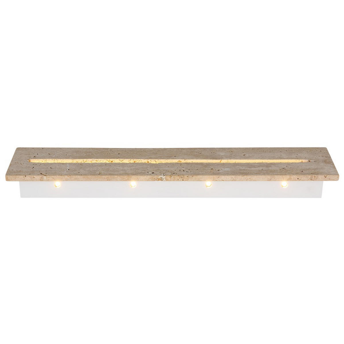 LED WANDLEUCHTE Metall Travertin weiß matt Up & Down - Weiß, Metall (60/11/6cm) - Globo Lighting