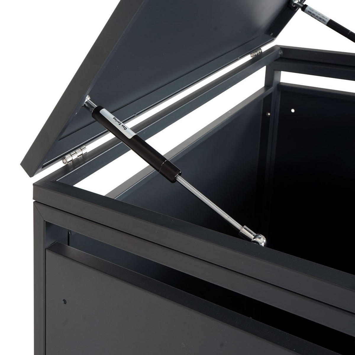 MÜLLTONNENBOX 3er 117x200x80cm Anthrazit Marmor-Optik dunkel - Creme, Metall (200/117/80cm) - PROREGAL