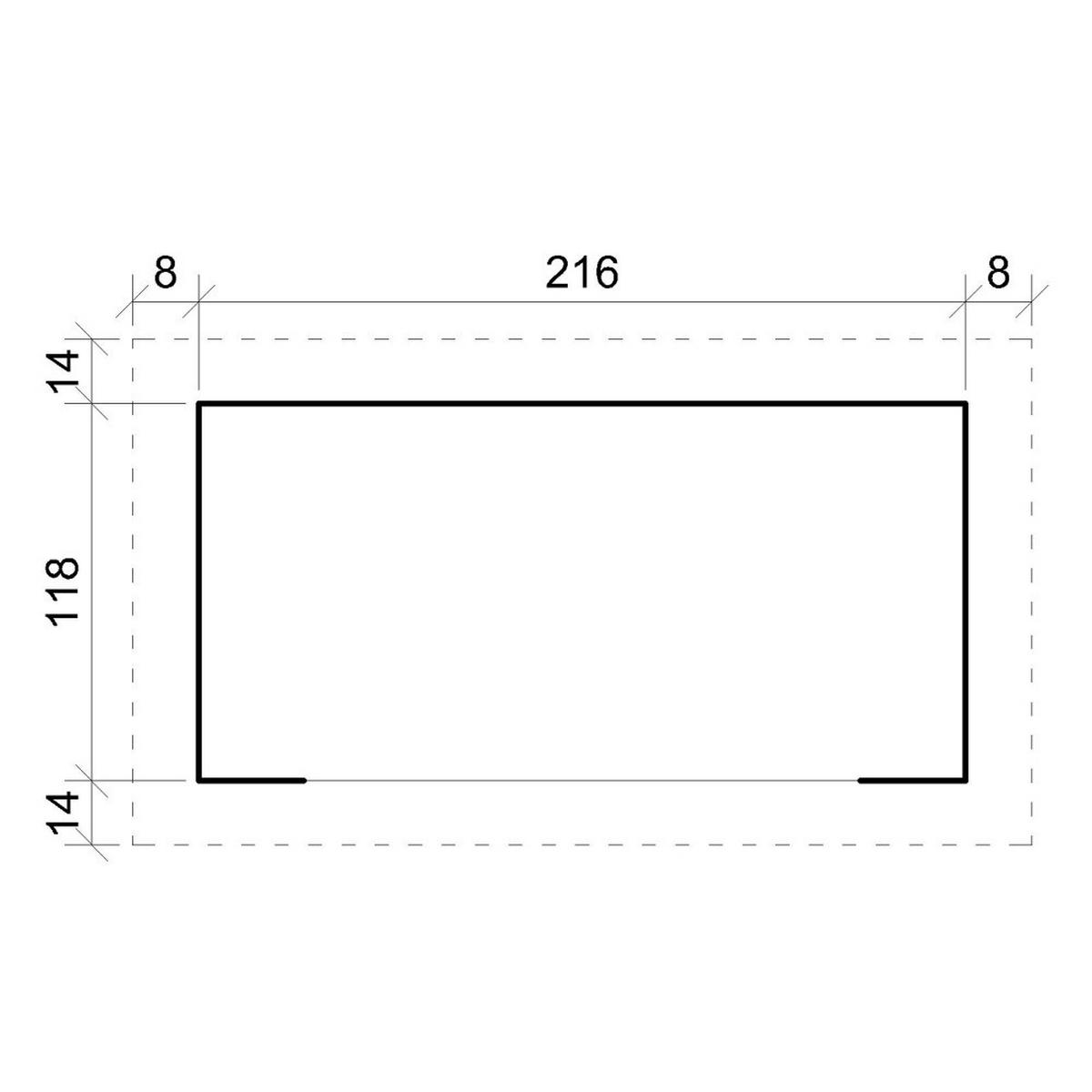 KAMINHOLZREGAL aus Holz 2,55 m², Brennholzunterstand mit Pultdach, ca. 4,3 m³ Brennholzkapazität, 232 x 146 x 199 cm (B x T x H) - Naturfarben, Holz (232/199/146cm) - Timbela