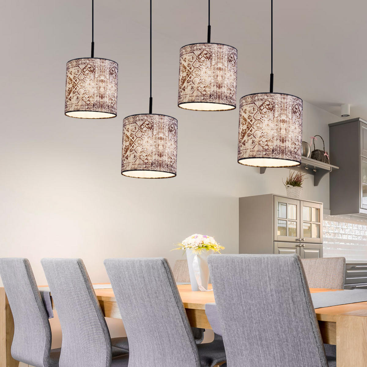 HÄNGELEUCHTE GABRIELE Metall Grau - Grau, Metall (100/20/150cm)