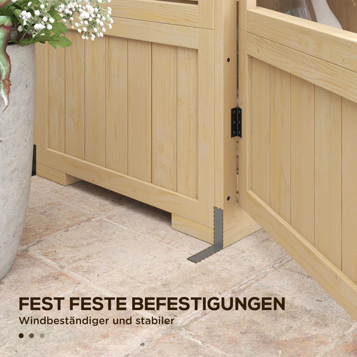 FRÜHBEET aus Holz Abschließbar Gewächshaus Dachfenster, für Garten, Balkon, Natur - Fichtefarben, Holz/Kunststoff (56.5/178/100cm) - Outsunny