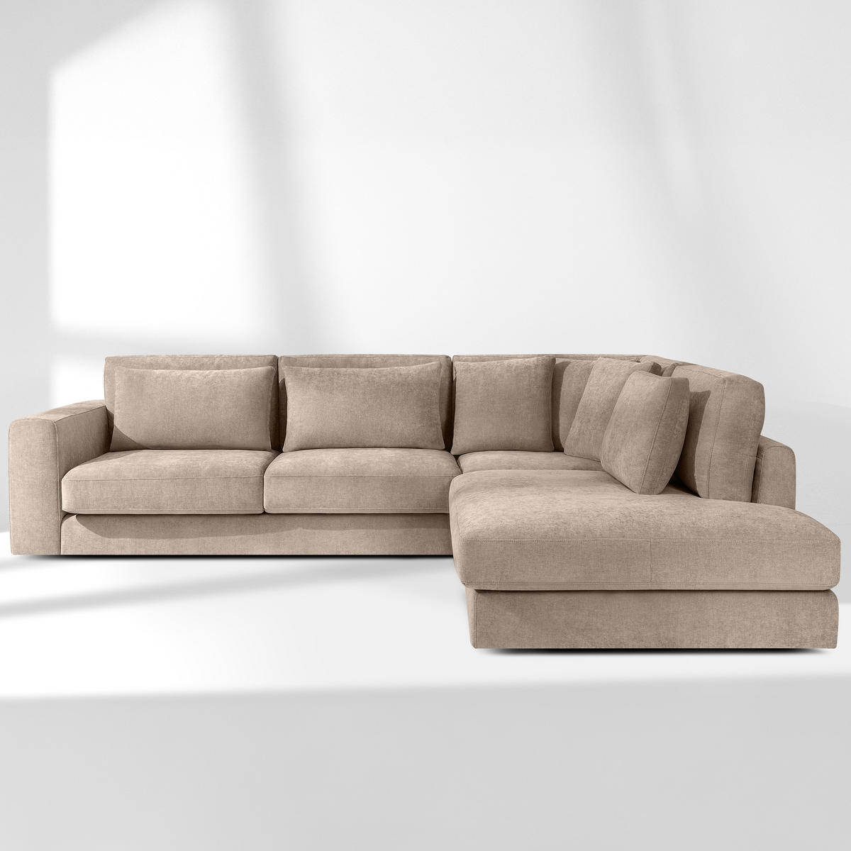 ECKSOFA rechts VERUS - Beige, Holz/Holzwerkstoff (297/248cm) - KONSIMO®