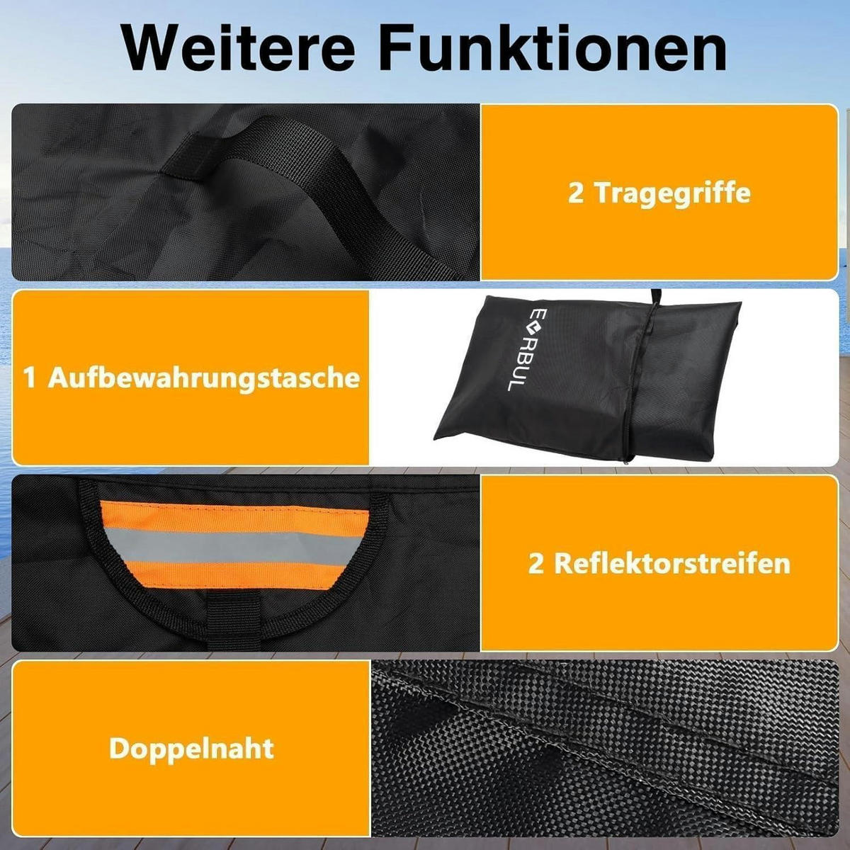 GARTENMÖBEL Abdeckung 180 x 120 x 74 cm Wasserdicht 420D Gewebe - Schwarz, Textil (120/74/180cm)
