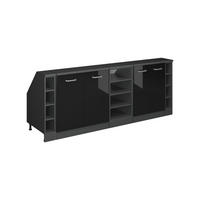 KUCHYNSKÁ SKRIŇA PRE ŠIKMÉ STRECHY R-Line Čierny vysoký lesk 210 cm Súprava 5 korpusov skrine hĺbka 60 cm - antracitová/čierna s vysokým leskom, kompozitné drevo (210/83.8/60cm) - Vicco