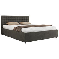 POLSTERBETT PAVO CLASSIC 160/200 - Dunkelgrau Velvet - Schaum-Matratze - Dunkelgrau, Textil (160/200cm) - MKS