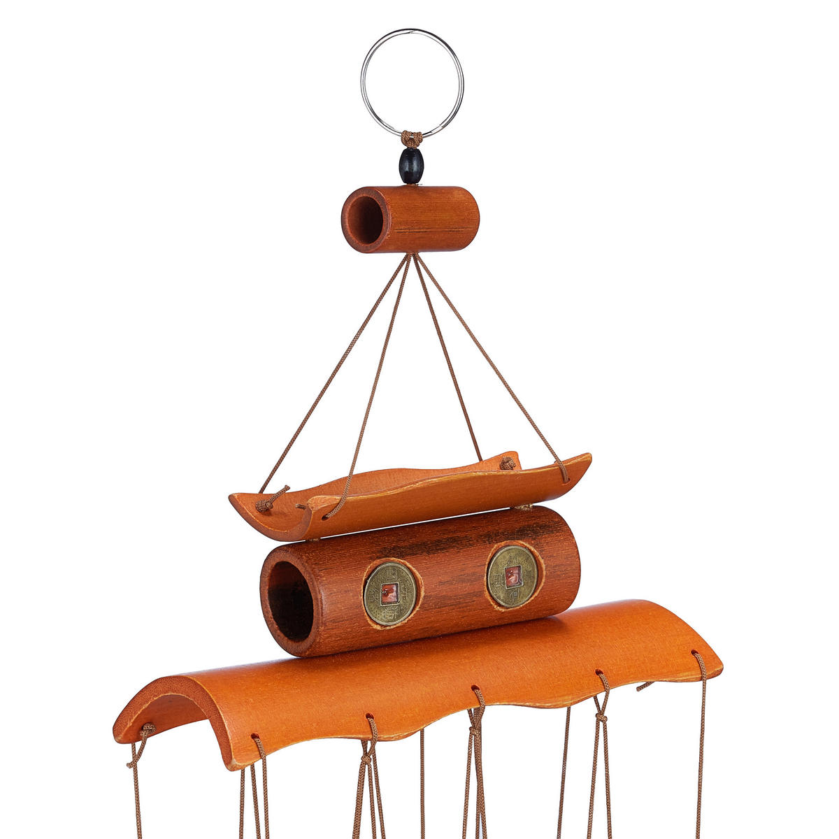 WINDSPIEL - Braun, Holz (6/14/60cm) - Relaxdays