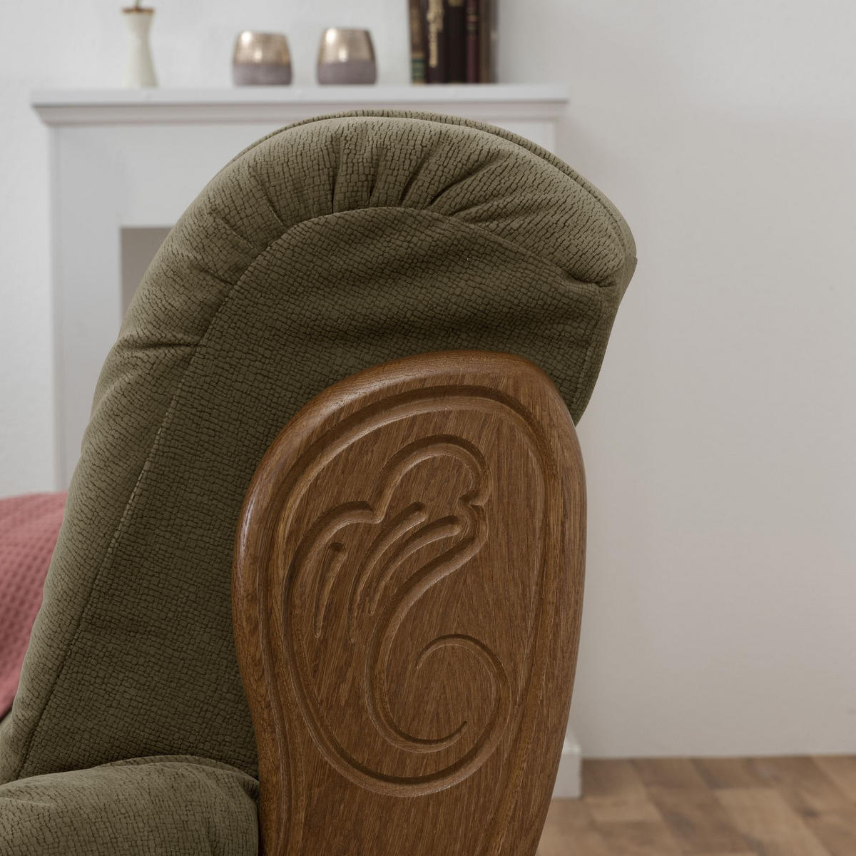 SOFA 3-Sitzer Katlin Bezug Flockstoff Eiche rustikal P43 / grün - Grün, Kunststoff (205/95/95cm) - 58aufmkessel