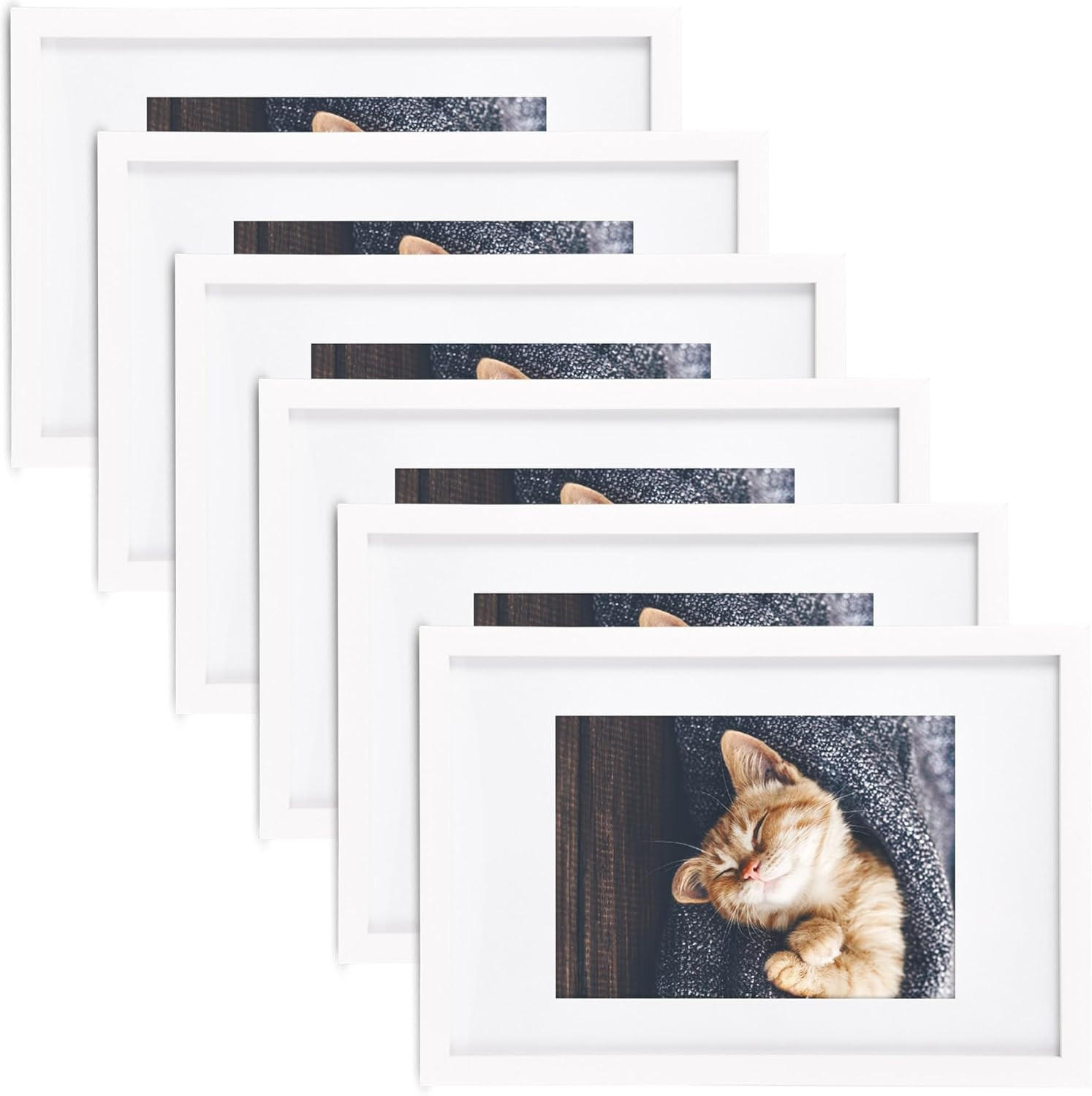 BILDERRAHMEN Galeria 13x18cm Weiß (6tlg) - Weiß, Holzwerkstoff (25/2/37cm) - BoMoe