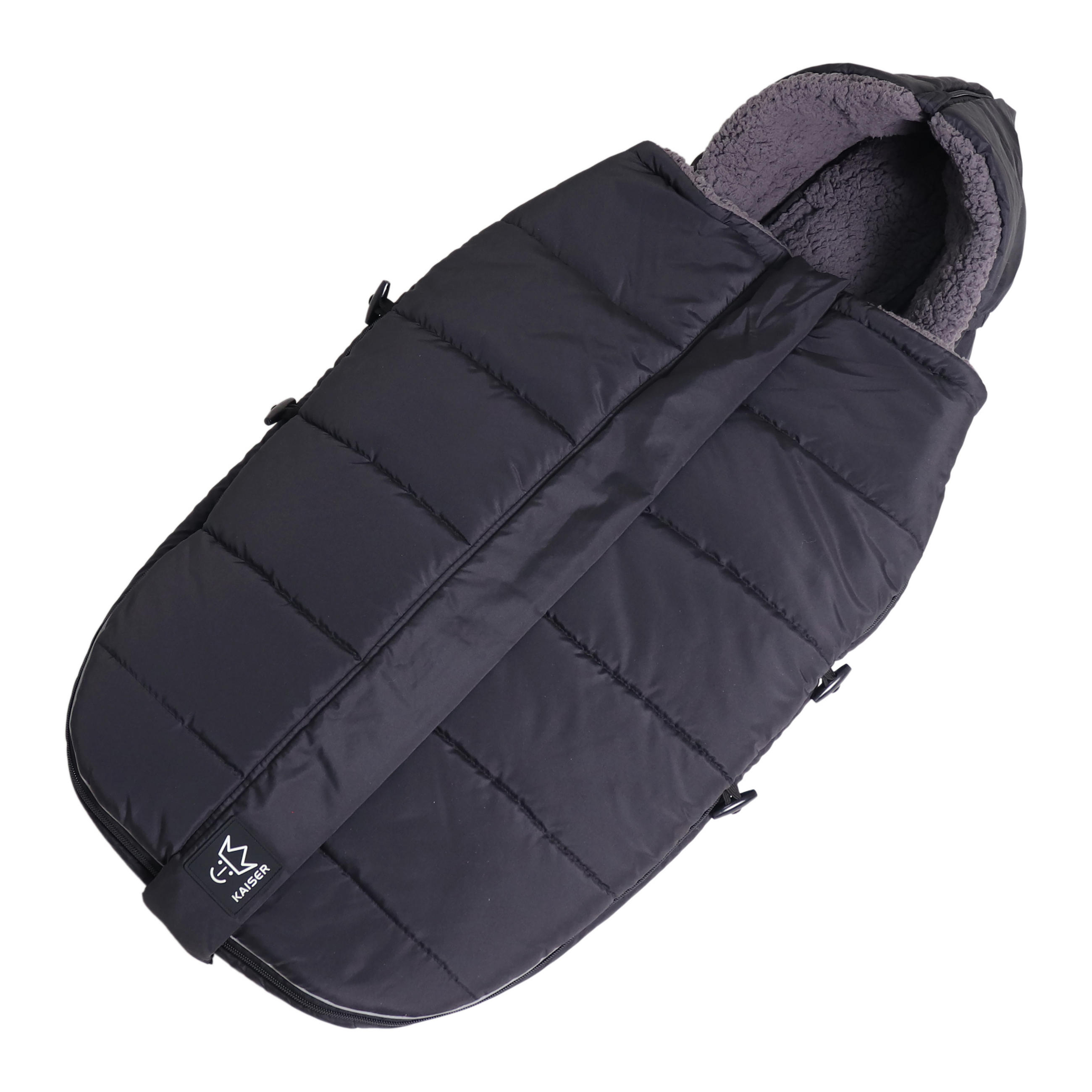 KINDERWAGEN-FUSSSACK Mila, black - Schwarz Hochglanz, Textil (48/7/105cm) - Kaiserbaby
