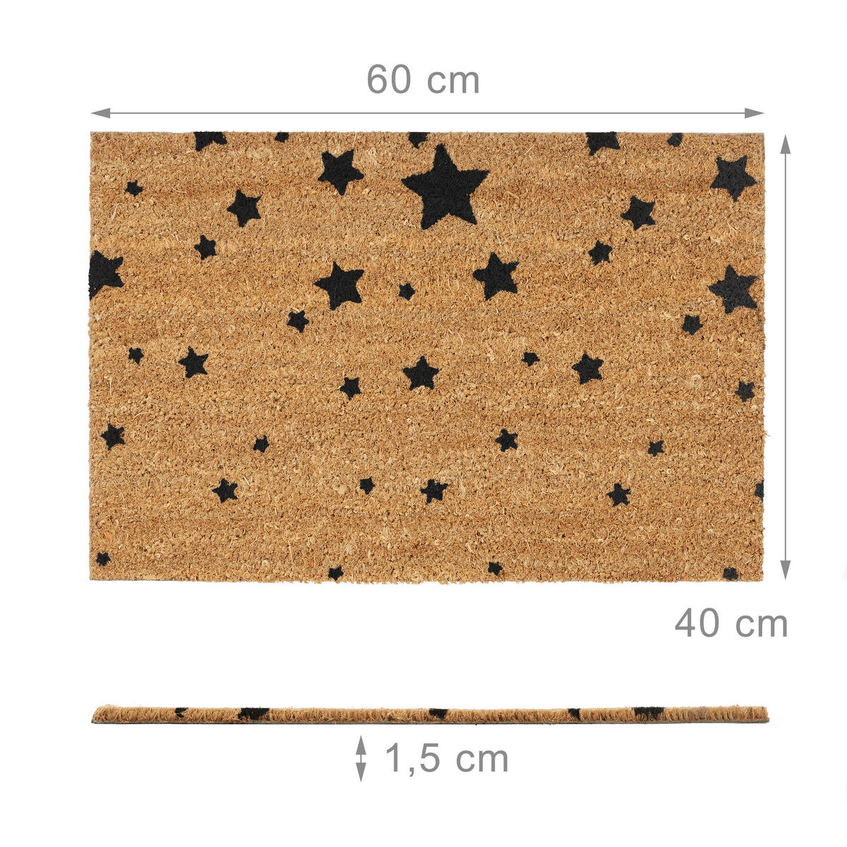 FUSSMATTE - Hellbraun, Kunststoff/Textil (60/40cm) - Relaxdays