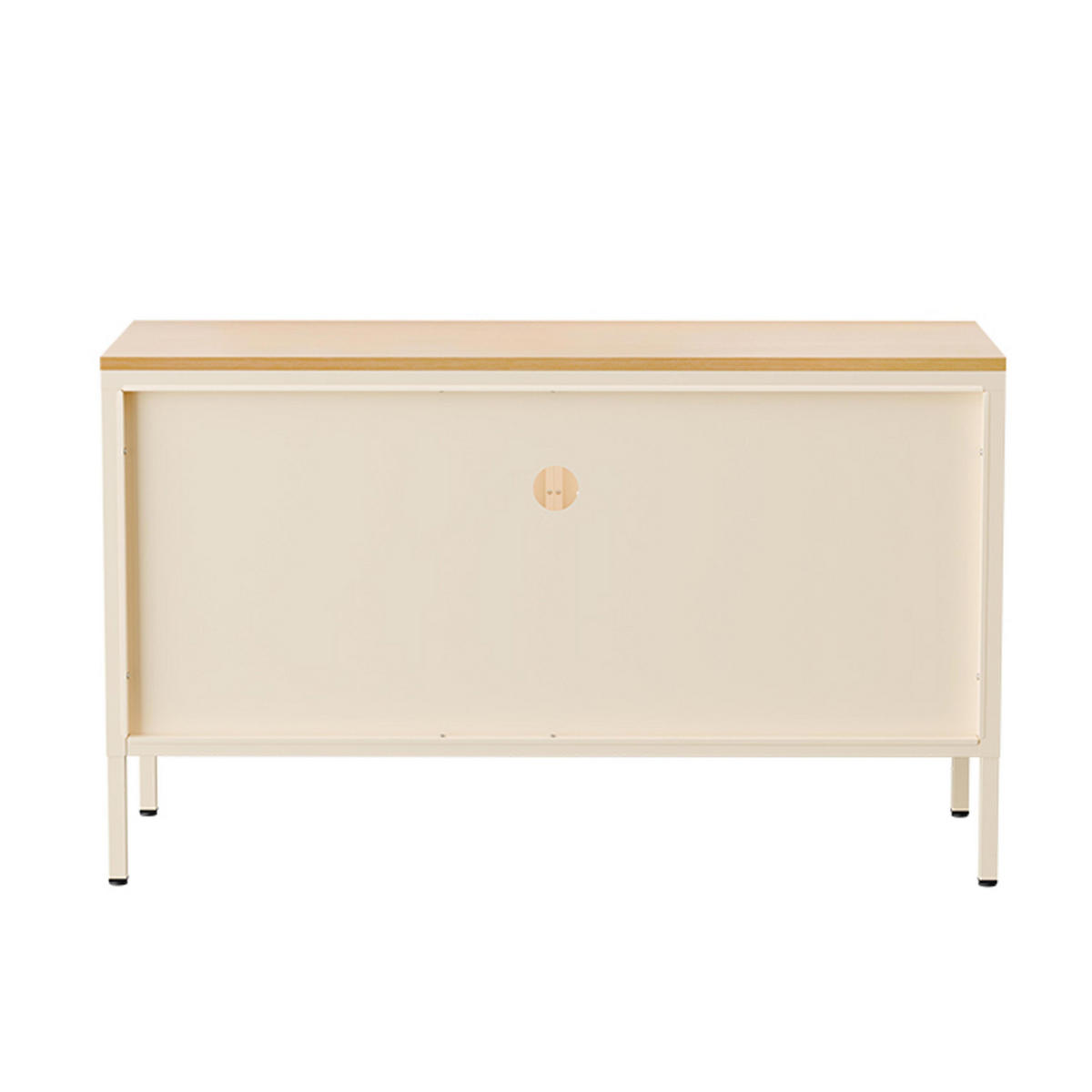 SIDEBOARD 100 cm, Ekru - Ecru/Weiß, Metall (100/60/40cm) - Oviala