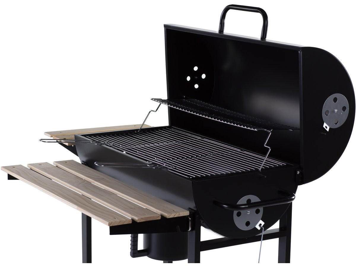 HOLZKOHLENGRILL king - Schwarz, Metall (63/105/95cm) - Habitat Garten