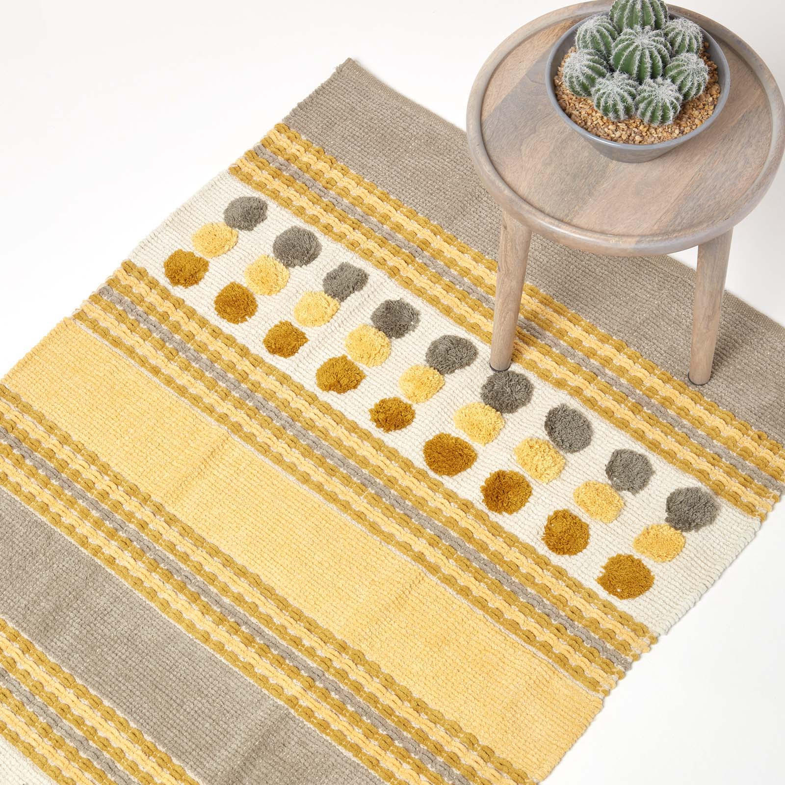 BAUMWOLLTEPPICH Chenille gemustert 60/100 cm - Currygelb, Textil (60/100cm) - Homescapes