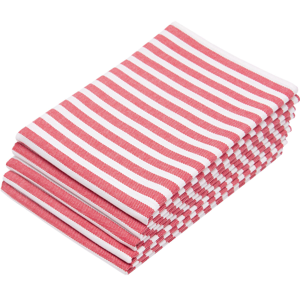 GESCHIRRTÜCHER, 5er-Set, 50x70 cm, 100% Baumwolle, Rot - Rot, Textil (50/70cm) - Zollner