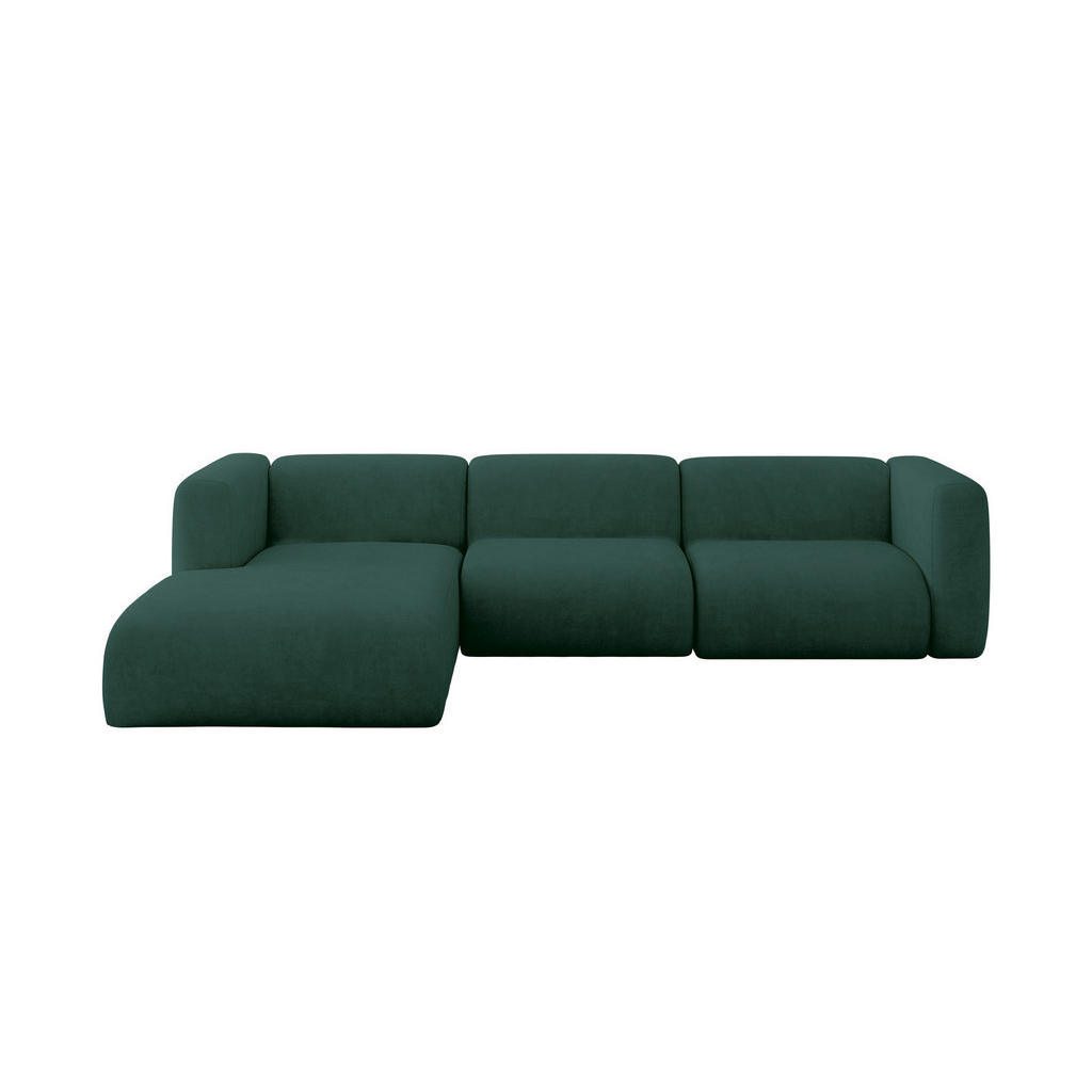 ALTDECOR ROHOVÁ SEDAČKA S LEVOU OTOMANOU MIRA-L2 318x179x89 Zelená Velur
