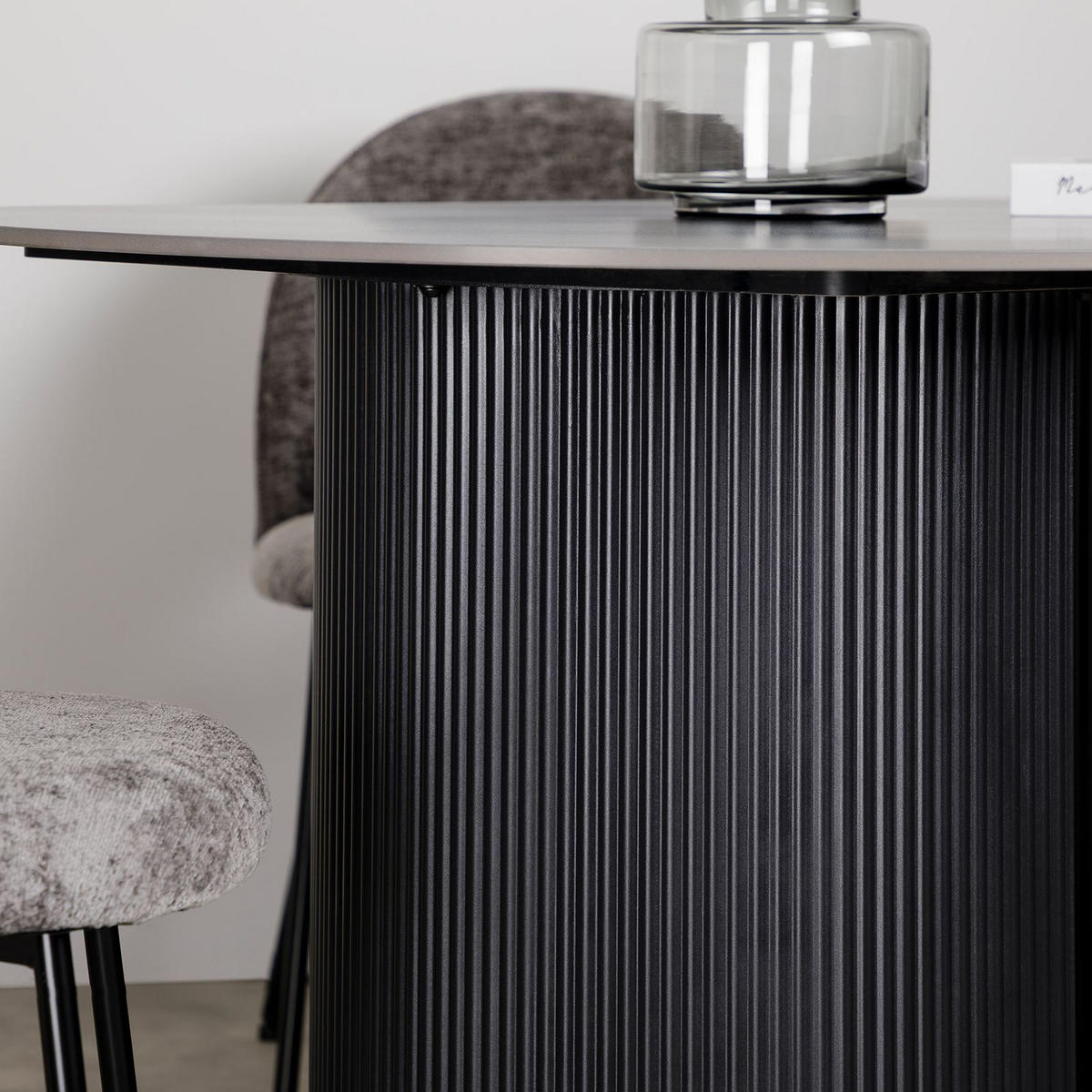 ESSTISCH LISANDRO - Dunkelgrau, Metall (90/160/75cm) - IDIMEX