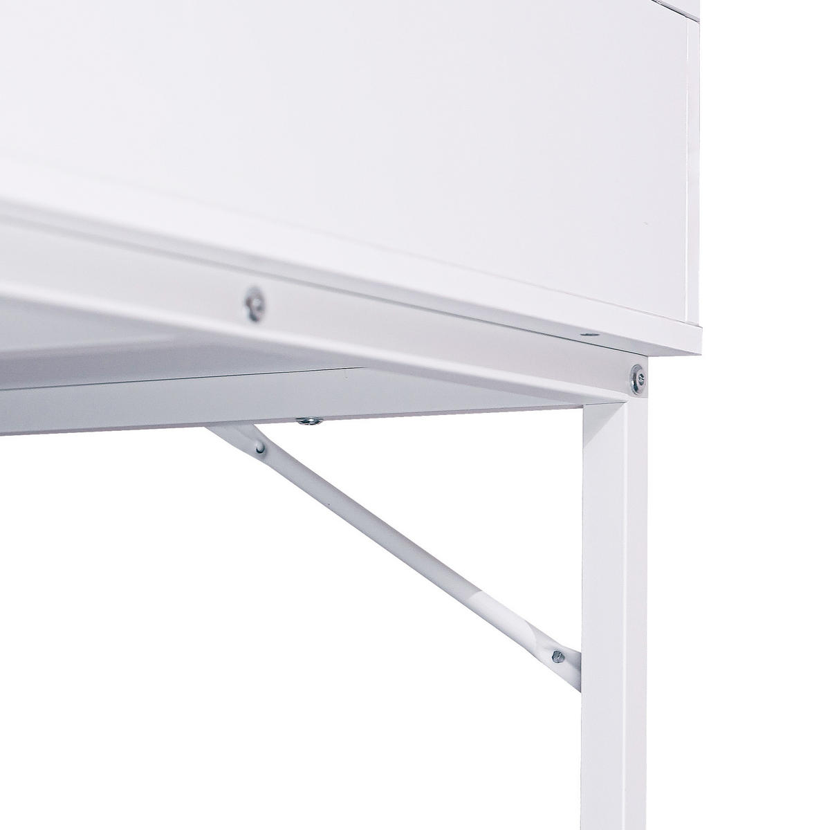 SCHMINKTISCH mit 2 Schubladen 100/55/81 CM und LED Beleuchtung Schminkspiegel Lichtleiste weiß 30/41 cm - Weiß, Holz/Metall (55/81/100cm) - VANITII