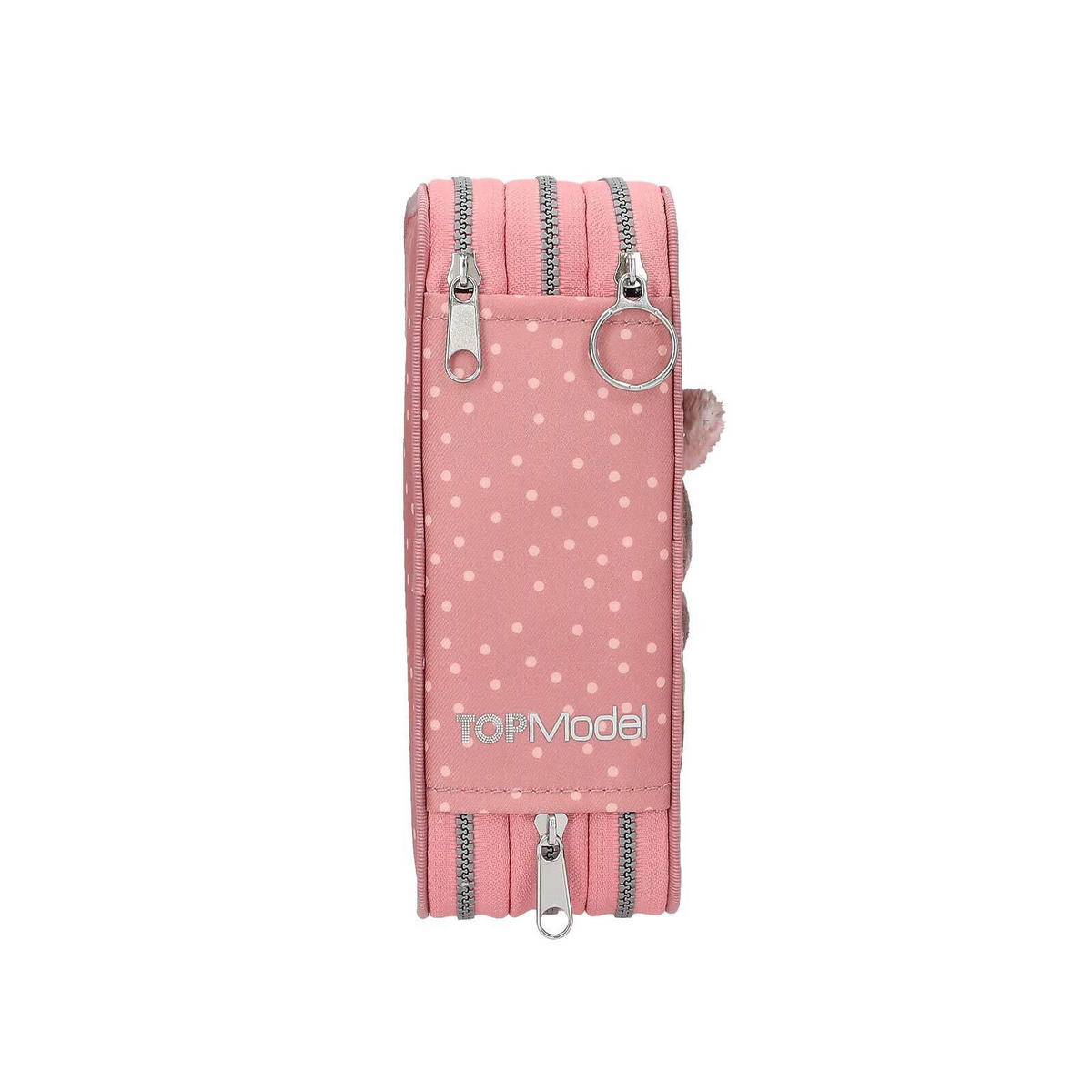 3-FACH FEDERTASCHE MIT AFFEN-APPLIKATION JUICY INKL. STIFTE TOPModel altrosa 7,5 x 13 x 20 cm - Altrosa, Kunststoff (13/20/7.5cm) - Depesche Germany