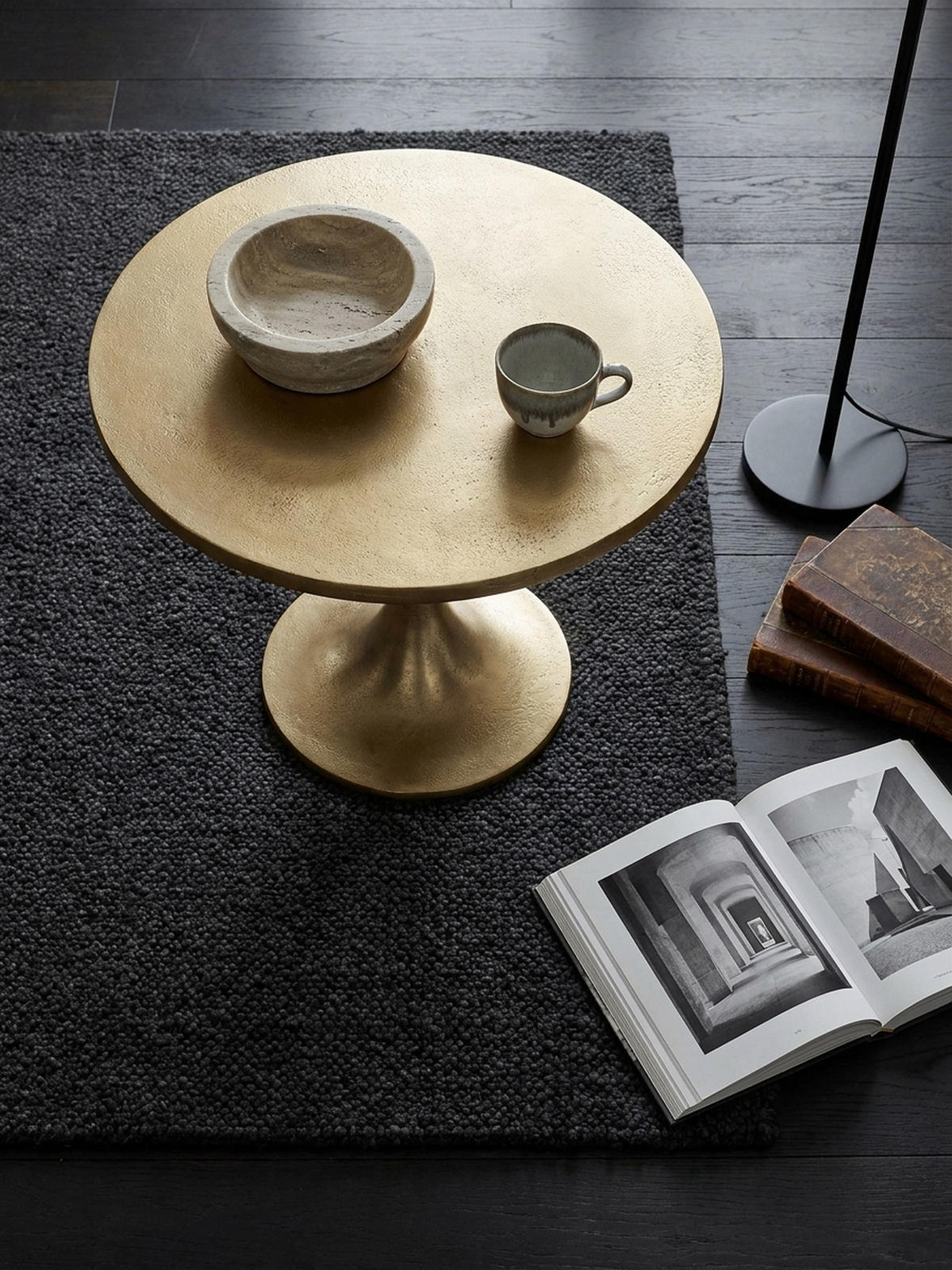 COUCHTISCH Klein Gold Metall Rund 60x60x46,5 cm Modern - Goldfarben, Metall (60/60/47cm) - KADIMA DESIGN