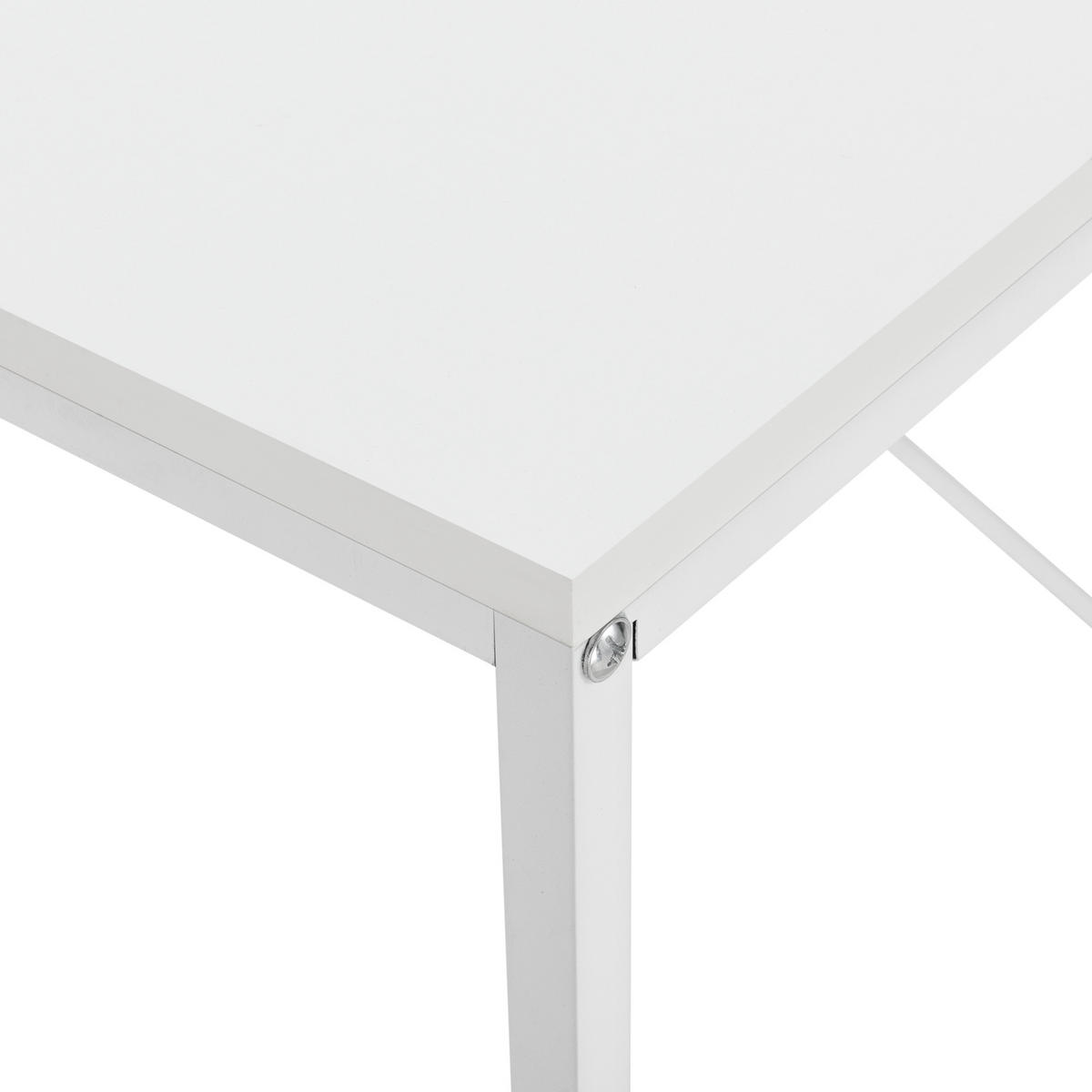 SCHREIBTISCH Røros - Weiß, Holzwerkstoff/Metall (60/120/72cm) - [en.casa]